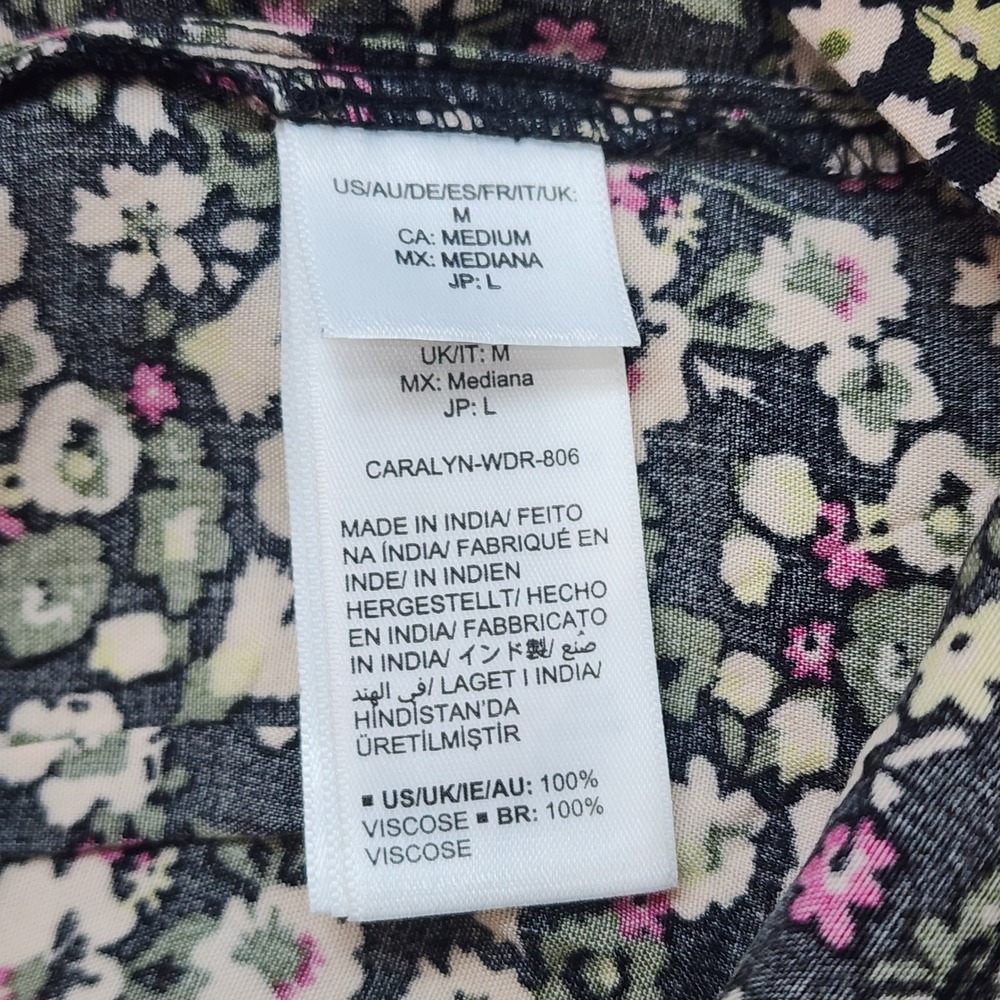 The Drop Caralyn Mirand Dress Black Floral Tiered Women's Sz‎ M - NWT - Picture 7 of 9